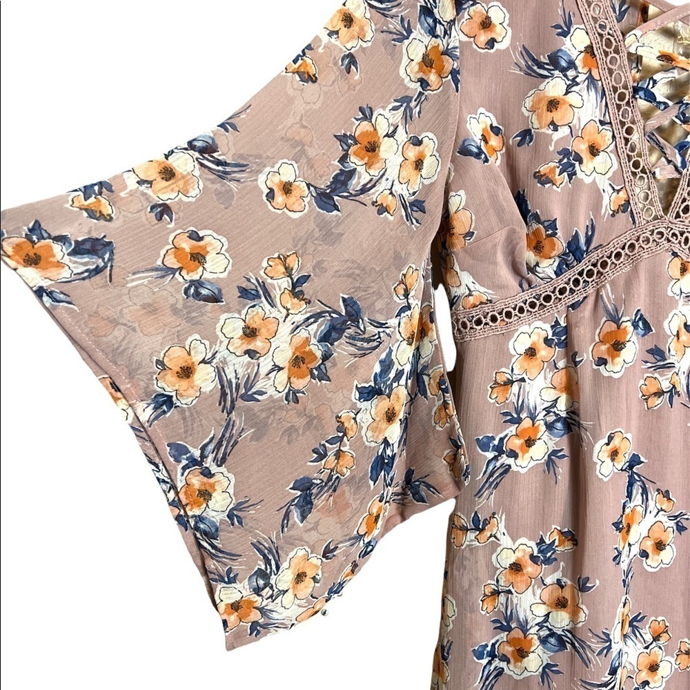 Flying Monkey Floral Dress Light Rose Size Medium - Picture 5 of 9